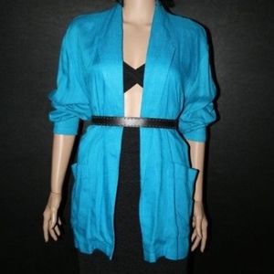 VTG Rose Garden Of CA Blue Oversized Blazer